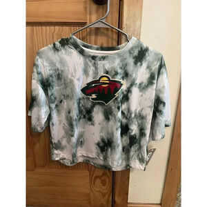 New GIRLS Youth Minnesota Wild NHL Hockey T-Shirt Sz LARGE 10 / 12